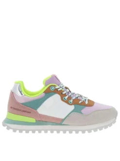 Baskets running multicolores à talon plat et à lacets ronds bicolores