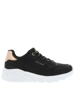 Baskets running noires avec semelle à talon compensé bas et lacets