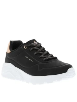 Baskets running noires avec semelle à talon compensé bas et lacets