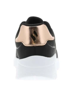Baskets running noires avec semelle à talon compensé bas et lacets