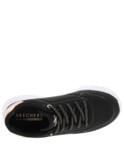 Baskets running noires avec semelle à talon compensé bas et lacets