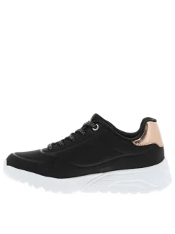 Baskets running noires avec semelle à talon compensé bas et lacets