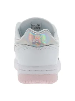 Baskets skate en cuir blanches avec semelle à talon plat et empiècements chromés