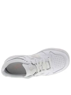 Baskets skate en cuir blanches avec empiècements effet chrome et lacets plats