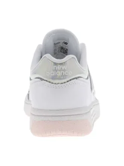 Baskets skate en cuir blanches avec empiècements effet chrome et lacets plats