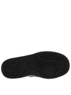 Baskets skate en cuir noires avec empiècements effet chrome et lacets plats