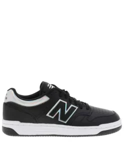 Baskets skate en cuir noires avec semelle à talon plat et empiècements chromés