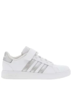 Baskets tennis blanches à semelle en nid d'abeille et à bande auto-agrippante