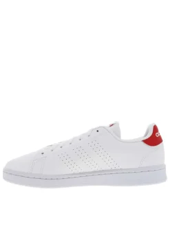 Baskets basses Advantage blanches avec tige perforée et détails rouges