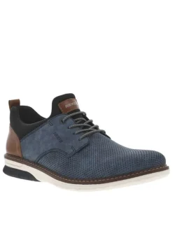 Baskets basses bleues avec chevillière en slip-on et des lacets ronds élastiqués