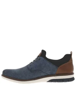 Baskets basses bleues avec chevillière en slip-on et des lacets ronds élastiqués