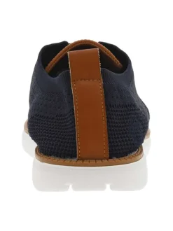 Baskets basses bleu marine et marron en slip-on avec des lacets ronds