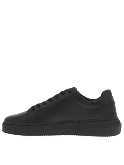 Baskets basses Chunky Cupsole Mono Lth en cuir noires avec un plateforme