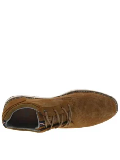 Baskets basses cognac style derbies avec des lacets ronds et aspect perforées