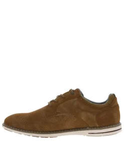 Baskets basses cognac style derbies avec des lacets ronds et aspect perforées
