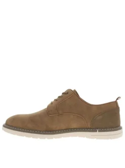 Baskets basses en cuir caramel avec trépointe contrastante et lacets ronds
