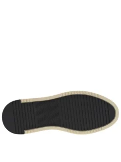 Baskets basses en cuir cognac avec des lacets plats et micro points