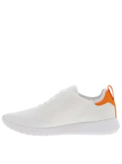 Baskets basses en Mesh blanc à semelle running semi-compensée à col Slip-on
