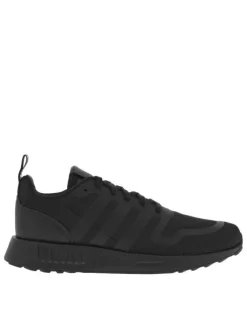 Baskets basses en Mesh textile monochromme à bandes noires et lacets plats