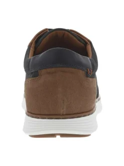 Baskets basses en textile bleu marine à semelle sneaker blanche et lacets ronds