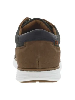Baskets basses en textile kaki à semelle sneaker blanche et lacets ronds