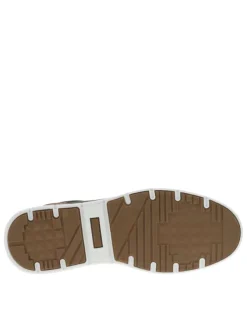Baskets basses en textile kaki à semelle sneaker blanche et lacets ronds