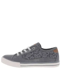 Baskets basses femme en coton bleu