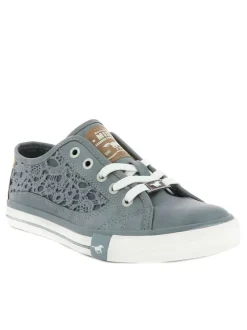 Baskets basses femme en coton bleu