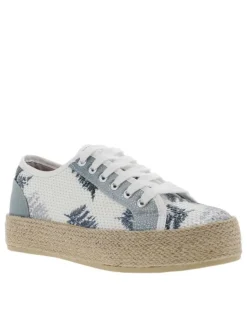 Baskets basses femme PACO blanc et bleu