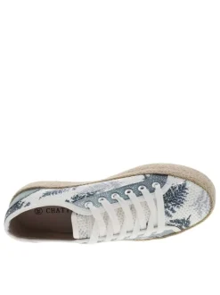 Baskets basses femme PACO blanc et bleu