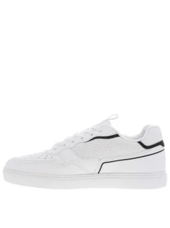 Baskets basses multisport blanches et noires avec des lacets plats