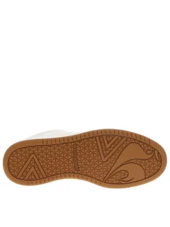 Baskets basses Noah 2 en cuir écrues et camel à lacets et logo floqué