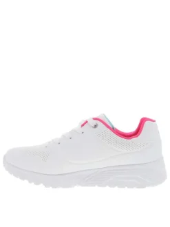 Baskets basses running blanches imprimées graffitis avec des lacets plats