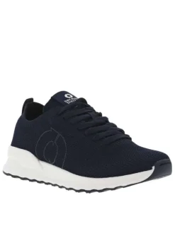 Baskets basses running bleu marine avec des lacets plats et slip-on
