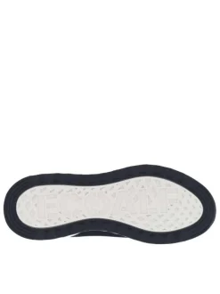 Baskets basses running bleu marine avec des lacets plats et slip-on