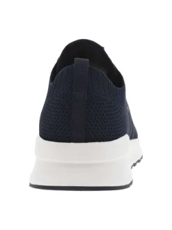 Baskets basses running bleu marine avec des lacets plats et slip-on