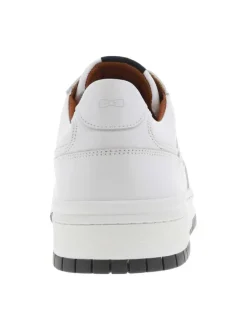 Baskets basses running en cuir blanches avec des lacets plats