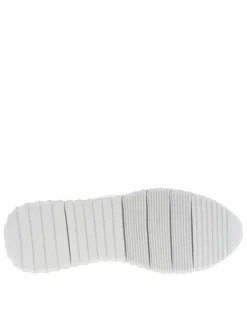 Baskets basses running en cuir blanches avec lacets plats élastiqués