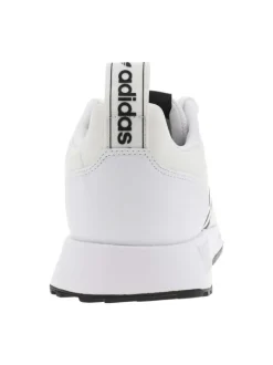 Baskets basses running en Mesh textile blanc à bandes noires et lacets plats