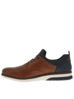 Baskets basses style derbies noisette avec des lacets ronds marron et blancs