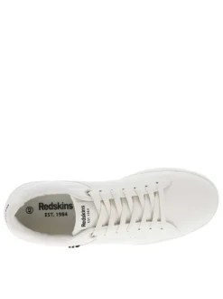 Baskets basses tennis blanches avec détail logotypé et des lacets plats