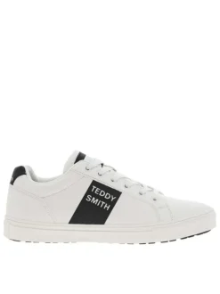 Baskets basses tennis blanches et noires avec des lacets plats