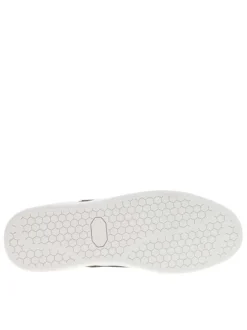 Baskets basses tennis blanches à lacets plats avec logo au talon