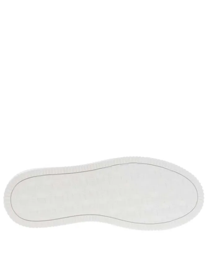 Baskets basses tennis Chunky Cupsole Mono Lth en cuir blanches à plateforme