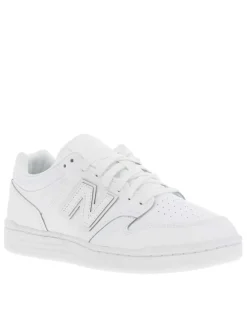 Baskets basses 480 tennis en cuir blanches avec lacets plats et logo cousu