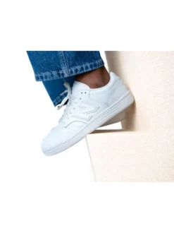 Baskets basses 480 tennis en cuir blanches avec lacets plats et logo cousu