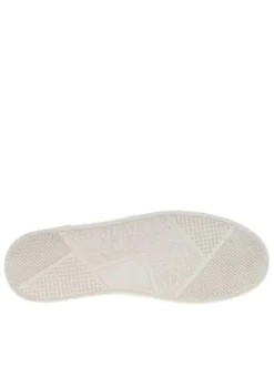 Baskets basses tennis en cuir blanches avec lacets plats et logo sur le côté