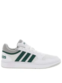 Baskets basses tennis Hoops blanches à lacets plats en mesh et similcuir