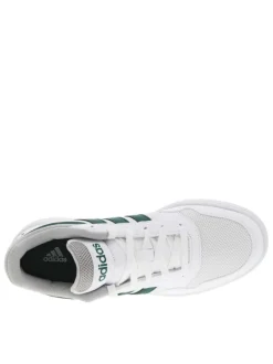 Baskets basses tennis Hoops blanches à lacets plats en mesh et similcuir