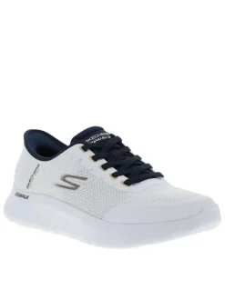 Baskets blanches avec une semelle plate et une fermeture slip-on